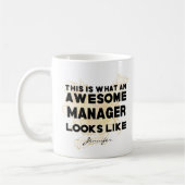 Der lustige Phantastische Manager sieht Personalis Kaffeetasse (Links)