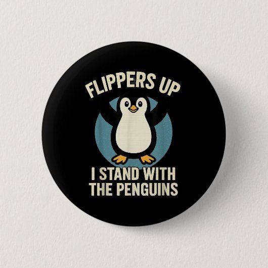 Der lustige Pinguin zieht mich hoch und steht mit  Button (Vorderseite)