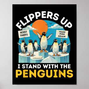 Der lustige Pinguin zieht mich hoch und steht mit  Poster