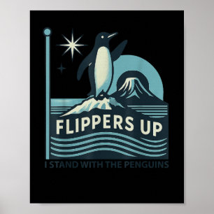 Der lustige Pinguin zieht mich hoch und steht mit  Poster