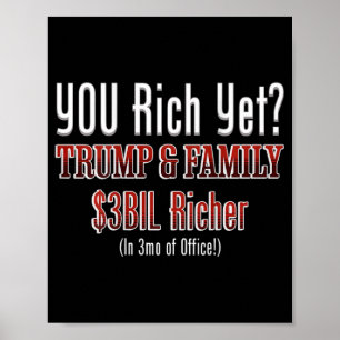 Der lustige politische Korrupte Trump wird im Amt Poster