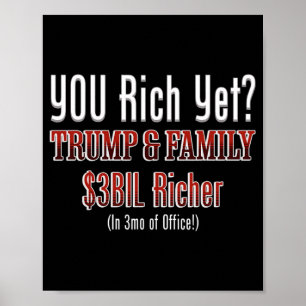 Der lustige politische Korrupte Trump wird im Amt Poster