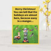 Der lustige Pun, der das Vieh mäht frohe Weihnacht Karte (Gelbe Blume)