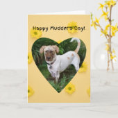 Der lustige Schlammhund Happy Mother Day Karte (Gelbe Blume)