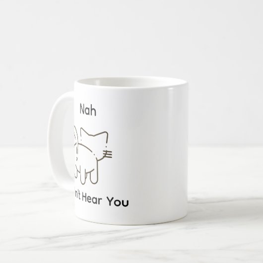 Der lustige Spaß Sarcasm Cat Doodle hörte nicht sa Kaffeetasse (Vorderseite Links)
