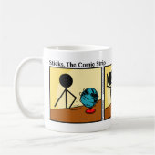 Der lustige Stickman Spin The Globe Tasse (Links)