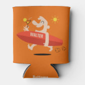 Der lustige Surfer mit Cocktail-individuelle Name Dosenkühler (Vorderseite)