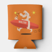 Der lustige Surfer mit Cocktail-individuelle Name Dosenkühler (Rückseite)