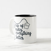 Der lustige Teecup macht alles besser Zweifarbige Tasse (Vorderseite Links)