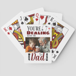 Der lustige Umgang mit dem Besten Vater Ein Foto Spielkarten