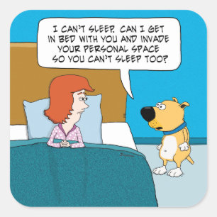 Der lustige und Niedliche Hund Will, in Ihren Raum Quadratischer Aufkleber