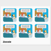 Der lustige und Niedliche Hund Will, in Ihren Raum Quadratischer Aufkleber (Blatt)