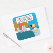 Der lustige und Niedliche Hund Will, in Ihren Raum Quadratischer Aufkleber (Umschlag)