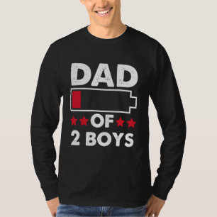 Der lustige Vater von 2 Jungs Vatertag Geschenkide T-Shirt