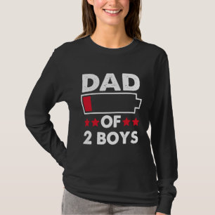 Der lustige Vater von 2 Jungs Vatertag Geschenkide T-Shirt