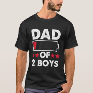 Der lustige Vater von 2 Jungs Vatertag Geschenkide T-Shirt