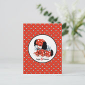 Der lustige Vintage Welpenvalentinstag Feiertagspostkarte (Stehend Vorderseite)