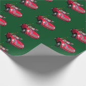 Der lustige Weihnachtsmann fährt eine Mini Geschenkpapier (Ecke)