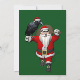 Der lustige Weihnachtsmann mit gemeinem Raven Feiertagskarte