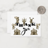 Der lustige Zirkus danke Ihnen Karten (Vorderseite/Rückseite Beispiel)