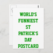 Der lustigste St. Patrick's Day Postkarte (Vorne/Hinten)