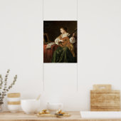 Der Lute Player (Öl auf der Tafel) Poster (Küche)