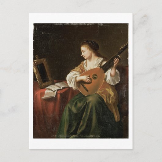 Der Lute Player (Öl auf der Tafel) Postkarte (Vorderseite)