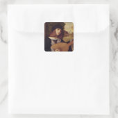 Der Lute Player Quadratischer Aufkleber (Tasche)