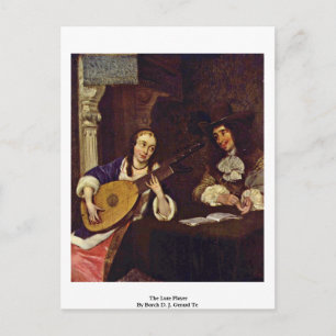 Der Lute Player von Borch D. J. Gerard Ter Postkarte