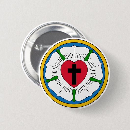 Der Luther RoseLutheranism Martin Luther Button (Vorne & Hinten)