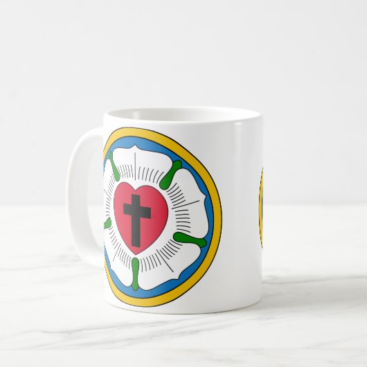 Der Luther RoseLutheranism Martin Luther Kaffeetasse (Vorderseite Links)