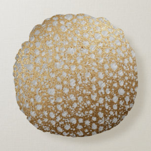 Der Luxus des Goldmusters, modern, trendy, elegant Rundes Kissen