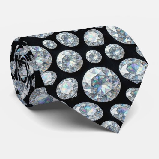 Der Luxusmann | Formale schwarze Krawatte mit Diam (Gerollt)