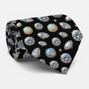 Der Luxusmann schwarze Smoking-Diamant-Opal-Hals Krawatte