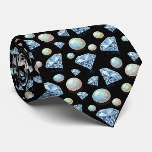 Der Luxusmann schwarze Smoking-Diamant-Opal-Hals Krawatte