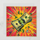 Der mächtige Dollar. Feiertagskarte (Vorne/Hinten)