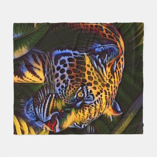 Der mächtige Jaguar - ein Dschungelräuber Fleecedecke (Vorderseite (Horizontal))