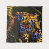 Der mächtige Jaguar - ein Dschungelräuber Wandteppich (Vorderseite)