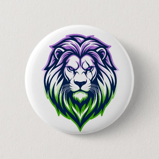 Der mächtige Löwe - Genderqueer-Edition Button (Vorderseite)