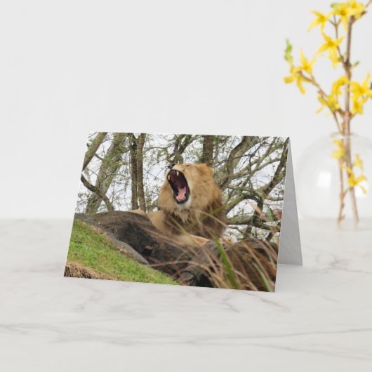 Der mächtige Löwe Karte (Gelbe Blume)