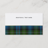 Der Mackenzietartan-karierte kundenspezifische Visitenkarte (Rückseite)