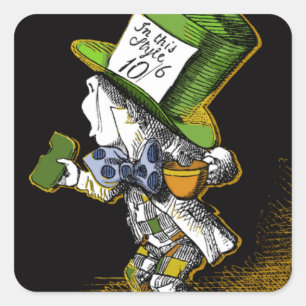 Der Mad Hatter Quadratischer Aufkleber
