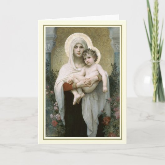 Der Madonna der Rosen Feiertagskarte (Vorderseite)