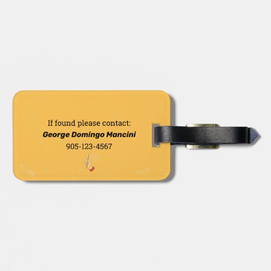 Der Magier gibt vier Elemente Tarot gelb Gepäckanhänger (Rückseite horizontal)