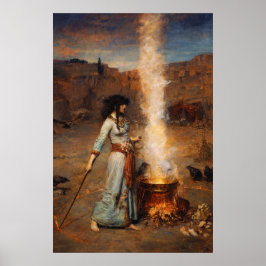 Der magische Kreis von John William Waterhouse Poster