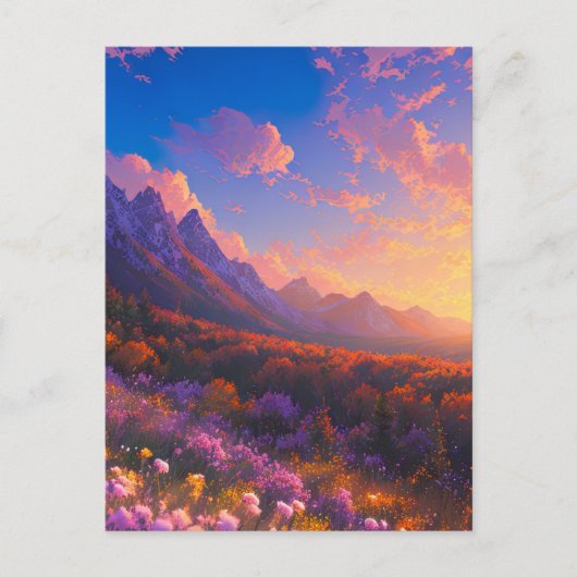 Der magische Reiz des farbenfrohen Tales Postkarte (Vorderseite)