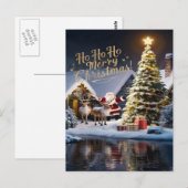 Der magische Rentierflug des Weihnachtsmanns Postkarte (Vorne/Hinten)