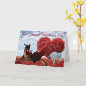 Der magische Valentinstag Einhorn und Drache Karte (Gelbe Blume)