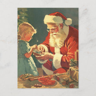 Der magische Weihnachtsmann am Weihnachtsbaum Postkarte