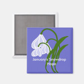 Der Magnet der Snowdrop Hope im Januar (Vorderseite/Rückseite)